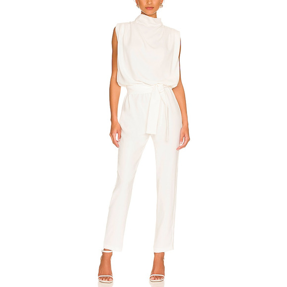 Amanda Uprichard x Revolve 'Fabienne' White Polyester Jumpsuit Size S - Picture 1 of 4